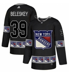 Men's Adidas New York Rangers #39 Matt Beleskey Authentic Black Team Logo Fashion NHL Jersey