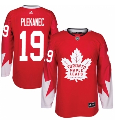 Men's Adidas Toronto Maple Leafs #19 Tomas Plekanec Authentic Red Alternate NHL Jersey