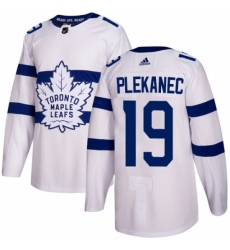 Men's Adidas Toronto Maple Leafs #19 Tomas Plekanec Authentic White 2018 Stadium Series NHL Jersey