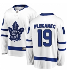 Men's Toronto Maple Leafs #19 Tomas Plekanec Authentic White Away Fanatics Branded Breakaway NHL Jersey