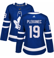 Women's Adidas Toronto Maple Leafs #19 Tomas Plekanec Authentic Royal Blue Home NHL Jersey