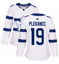 Women's Adidas Toronto Maple Leafs #19 Tomas Plekanec Authentic White 2018 Stadium Series NHL Jersey