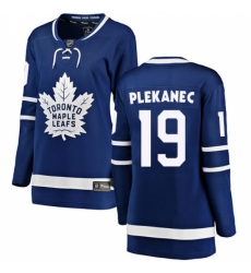 Women's Toronto Maple Leafs #19 Tomas Plekanec Authentic Royal Blue Home Fanatics Branded Breakaway NHL Jersey