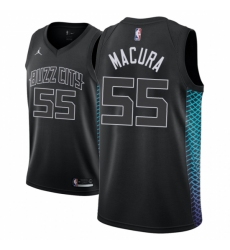Men NBA 2018-19 Charlotte Hornets #55 J  P  Macura City Edition Black Jersey
