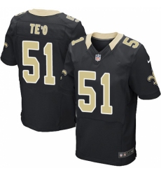 Men's Nike New Orleans Saints #51 Manti Te'o Black Team Color Vapor Untouchable Elite Player NFL Jersey