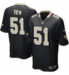 Men's Nike New Orleans Saints #51 Manti Te'o Game Black Team Color NFL Jersey