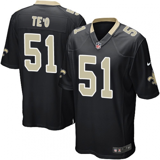 Men's Nike New Orleans Saints #51 Manti Te'o Game Black Team Color NFL Jersey Men's Nike New Orleans Saints #51 Manti Te'o Game Black Team Color NFL Jersey