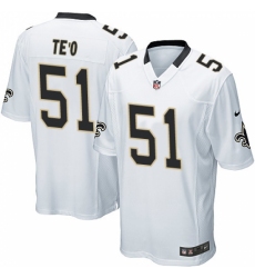 Men's Nike New Orleans Saints #51 Manti Te'o Game White NFL Jersey