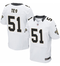 Men's Nike New Orleans Saints #51 Manti Te'o White Vapor Untouchable Elite Player NFL Jersey