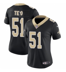Women's Nike New Orleans Saints #51 Manti Te'o Black Team Color Vapor Untouchable Limited Player NFL Jersey