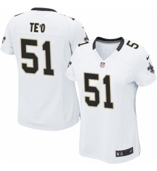 Women's Nike New Orleans Saints #51 Manti Te'o Game White NFL Jersey