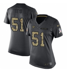 Women's Nike New Orleans Saints #51 Manti Te'o Limited Black 2016 Salute to Service NFL Jersey