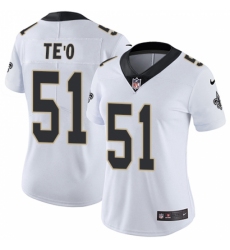 Women's Nike New Orleans Saints #51 Manti Te'o White Vapor Untouchable Limited Player NFL Jersey