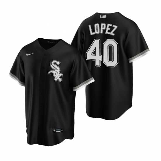 Men's Nike Chicago White Sox #40 Reynaldo Lopez Black Alternate Stitched Baseball Jersey Men's Nike Chicago White Sox #40 Reynaldo Lopez Black Alternate Stitched Baseball Jersey