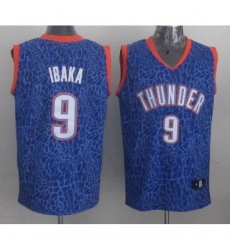 Thunder #9 Serge Ibaka Blue Crazy Light Stitched NBA Jersey