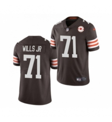 Men's Cleveland Browns #71 Jedrick Wills Jr. 2021 Brown 75th Anniversary Patch Vapor Untouchable Limited Jersey