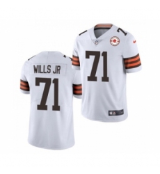 Men's Cleveland Browns #71 Jedrick Wills Jr. 2021 White 75th Anniversary Patch Vapor Untouchable Limited Jersey