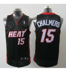 Heat #15 Mario Chalmers Black Stitched NBA Jersey