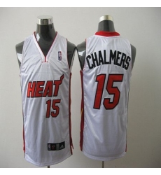 Heat #15 Mario Chalmers White Stitched NBA Jersey