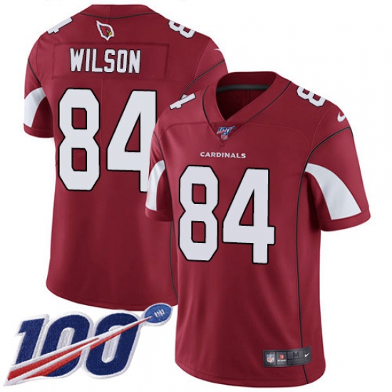 Men's Nike Arizona Cardinals #84 Caleb Wilson Red Team Color Stitched NFL 100th Season Vapor Limited Jersey
