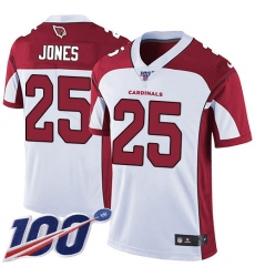 Men's Nike Arizona Cardinals #25 Chris Jones White Stitched NFL 100th Season Vapor Limited Jersey