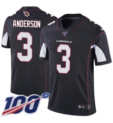 Men's Nike Arizona Cardinals #3 Drew Anderson Black Alternate Stitched NFL 100th Season Vapor Limited Jersey
