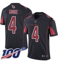 Men's Nike Arizona Cardinals #4 Rondale Moore Black Stitched NFL Limited Rush 100th Season Jersey
