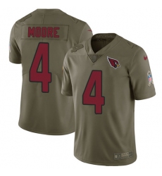 Men's Nike Arizona Cardinals #4 Rondale Moore Olive Stitched NFL Limited 2017 Salute To Service Jersey