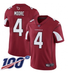 Men's Nike Arizona Cardinals #4 Rondale Moore Red Team Color Stitched NFL 100th Season Vapor Untouchable Limited Jersey