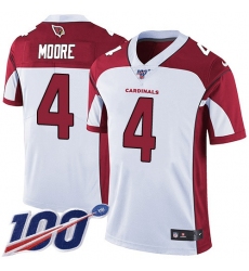 Men's Nike Arizona Cardinals #4 Rondale Moore White Stitched NFL 100th Season Vapor Untouchable Limited Jersey