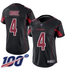 Women's Nike Arizona Cardinals #4 Rondale Moore Black Stitched NFL Limited Rush 100th Season Jersey