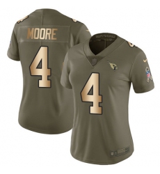 Women's Nike Arizona Cardinals #4 Rondale Moore Olive-Gold Stitched NFL Limited 2017 Salute To Service Jersey