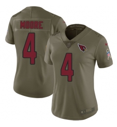 Women's Nike Arizona Cardinals #4 Rondale Moore Olive Stitched NFL Limited 2017 Salute To Service Jersey