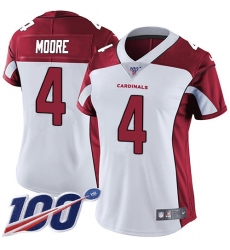 Women's Nike Arizona Cardinals #4 Rondale Moore White Stitched NFL 100th Season Vapor Untouchable Limited Jersey