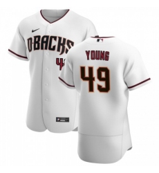 Men's Nike  Arizona Diamondbacks #49 Alex Young White Crimson Authentic Home Team MLB Jersey
