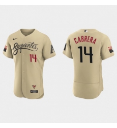 Men's Nike Arizona Diamondbacks #14 Asdrubal Cabrera 2021 City Connect Authentic MLB Jersey Gold