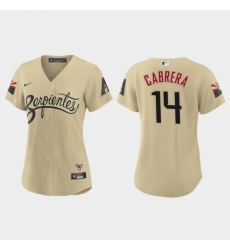 Women's Nike Arizona Diamondbacks #14 Asdrubal Cabrera 2021 City Connect MLB Jersey Gold