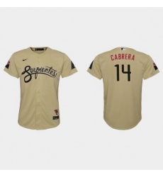 Youth Nike Arizona Diamondbacks #14 Asdrubal Cabrera 2021 City Connect MLB Jersey Gold