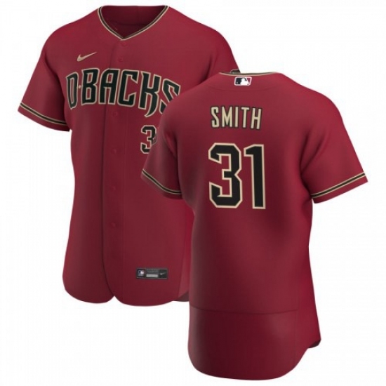 Men's Nike Arizona Diamondbacks #31 Caleb Smith Crimson Authentic Alternate Team MLB Jersey