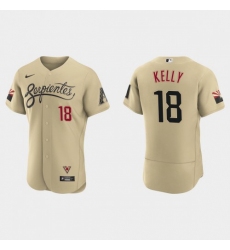 Men's Nike Arizona Diamondbacks #18 Carson Kelly 2021 City Connect Authentic MLB Jersey Gold