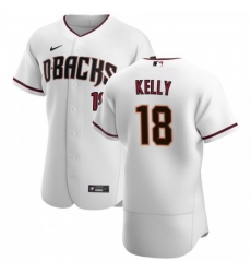 Men's Nike Arizona Diamondbacks #18 Carson Kelly White Crimson Authentic Home Team MLB Jersey