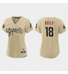 Women's Nike Arizona Diamondbacks #18 Carson Kelly Gold 2021 City Connect MLB Jersey