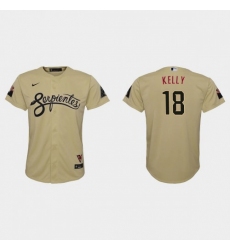 Youth Nike Arizona Diamondbacks #18 Carson Kelly Gold 2021 City Connect MLB Jersey