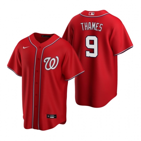 Men's Nike Washington Nationals #9 Eric Thames Red Alternate Stitched Baseball Jersey Men's Nike Washington Nationals #9 Eric Thames Red Alternate Stitched Baseball Jersey