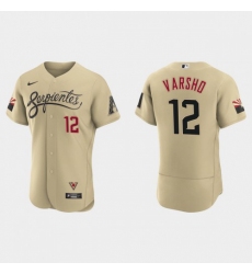 Men's Nike Arizona Diamondbacks #12 Daulton Varsho 2021 City Connect Authentic Gold MLB Jersey