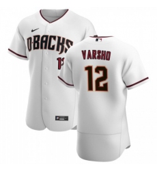 Men's Nike Arizona Diamondbacks #12 Daulton Varsho White Crimson Authentic Home Team MLB Jersey