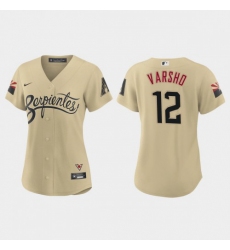 Women's Nike Arizona Diamondbacks #12 Daulton Varsho 2021 City Connect Gold MLB Jersey