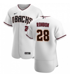 Men's Nike Arizona Diamondbacks #28 Hector Rondon White Crimson Authentic Home Team MLB Jersey