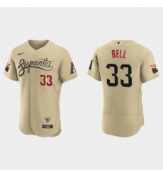 Men's Nike Arizona Diamondbacks #33 Jay Bell 2021 City Connect Authentic MLB Jersey Gold