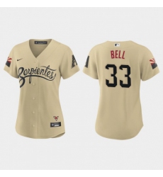 Women's Nike Arizona Diamondbacks #33 Jay Bell 2021 City Connect MLB Jersey Gold